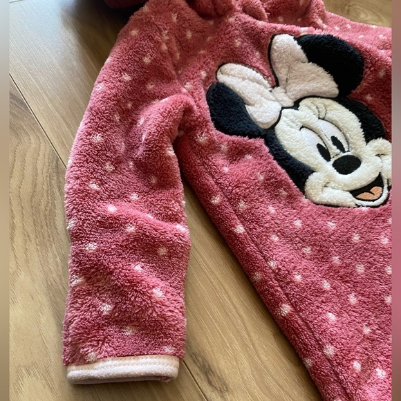 Disney Baby Zip Up Minnie Mouse Footed Onsie Size 0/3 Months - Picture 5 of 16